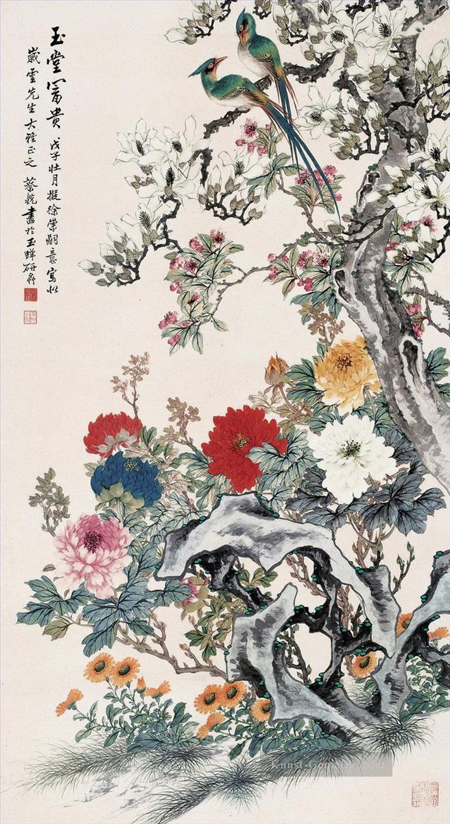 Caixian Wohlstand Vögelen und Blumen 1898 Kunst Chinesische Ölgemälde